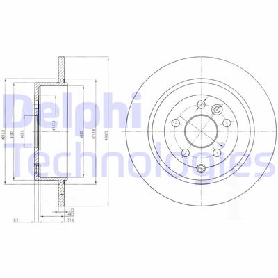 DELPHI BG4124C Тормозные диски  для LAND ROVER FREELANDER 2 (L359) 2.2 TD4 4x4