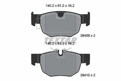 Комплект тормозных колодок, дисковый тормоз TEXTAR 2640901 для JAGUAR F-PACE