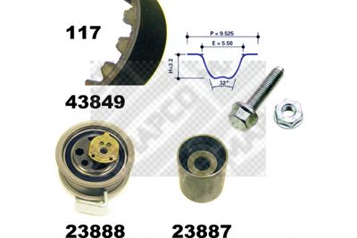 23849 MAPCO Комплект ремня ГРМ