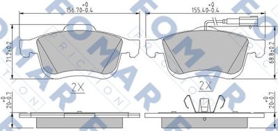 Комплект тормозных колодок, дисковый тормоз FOMAR Friction FO 250481 для LANCIA DELTA