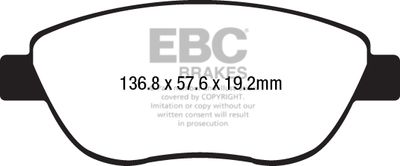 Комплект тормозных колодок, дисковый тормоз EBC Brakes DP22212 для FIAT 500L