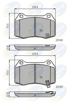 Комплект тормозных колодок, дисковый тормоз COMLINE CBP31258 для NISSAN SKYLINE