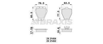 BRAXIS AA0492 Тормозные колодки и сигнализаторы  для AUDI A4 B5 Avant (8D5) S4 quattro