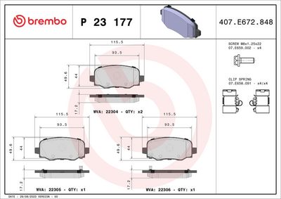 Brake Pad Set, disc brake P 23 177X