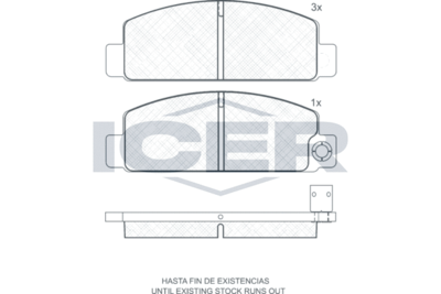 Комплект тормозных колодок, дисковый тормоз ICER 180369 для MAZDA RX-5