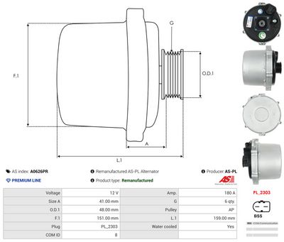GENERATOR / ALTERNATOR AS-PL A0626PR 4