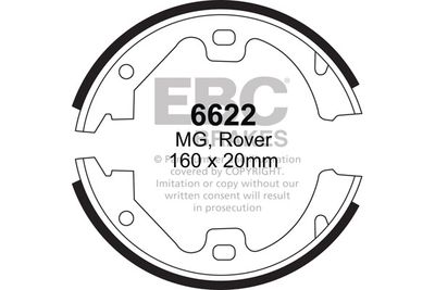 EBC Brakes 6622 Ремкомплект барабанных колодок  для ROVER 75 (Ровер 75)