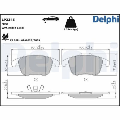 Brake Pad Set, disc brake LP3345