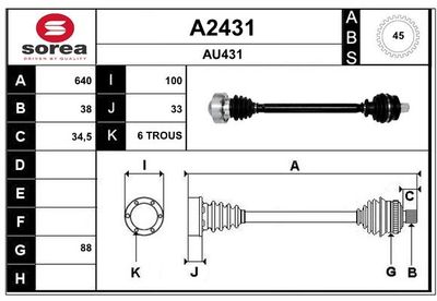ANTRIEBSWELLE SNRA A2431