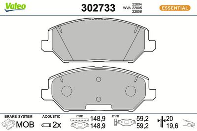 SET PLACUTE FRANA FRANA DISC VALEO 302733
