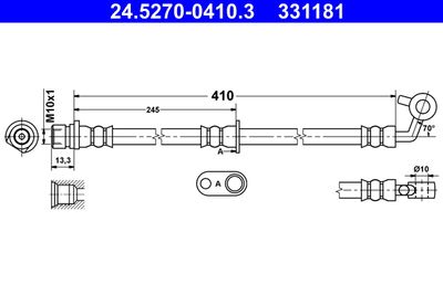 Тормозной шланг ATE 24.5270-0410.3 для HONDA CR-V