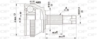 OPEN PARTS CVJ5092.10 ШРУС  для FIAT BARCHETTA (Фиат Барчетта)