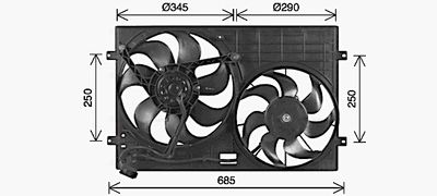 VENTILATOR RADIATOR AVA QUALITY COOLING VN7543