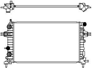 SAKURA Automotive 3351-1008 Радиатор охлаждения двигателя для OPEL ASTRA H универсал (A04)
