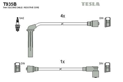 комплект запалителеи кабели TESLA T935B