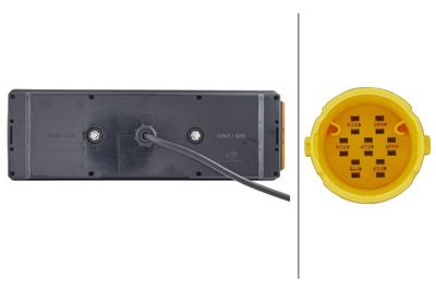 Achterlicht Links EASYCONN I (C5W/P21W/R5W, 24V, met indicator, anti-fog licht, achteruitrijlicht, met stoplicht, parkeerlicht, driehoekige reflector, zijspeling) past: SCHMITZ