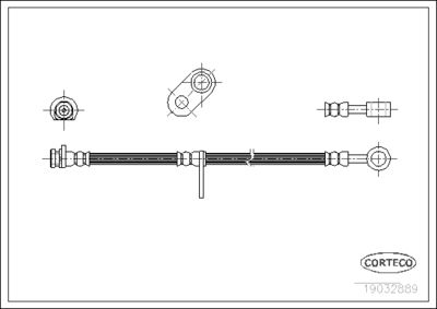 CORTECO 19032889 Тормозной шланг  для HONDA ACCORD VI (CK, CG, CH, CF) 2.0 i (CG9)