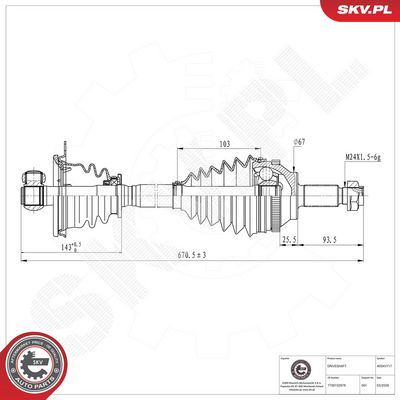 Drivaxel ESEN SKV 40SKV717