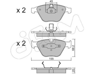 Bremsbelagsatz, Scheibenbremse