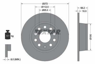 Тормозной диск TEXTAR 92300003 для VW TAOS