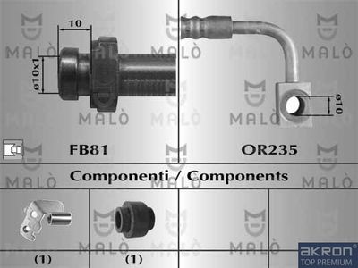 Тормозной шланг AKRON-MALÒ 81016 для FIAT FREEMONT