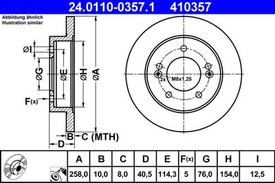 Тормозной диск ATE 24.0110-0357.1 для HYUNDAI ix20