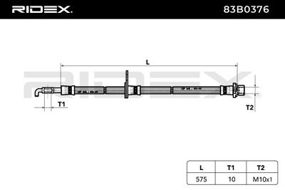 спирачен маркуч RIDEX 83B0376