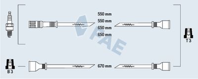 Комплект проводов зажигания FAE 83500 для VW JETTA