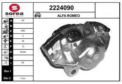Тормозной суппорт EAI 2224090 для ALFA ROMEO ALFETTA