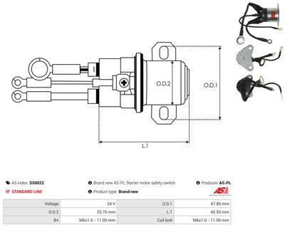 SOLENOID ELECTROMOTOR AS-PL SS0022 3