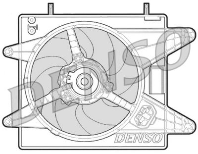 Вентилятор, охлаждение двигателя DENSO DER09003 для FIAT BRAVA