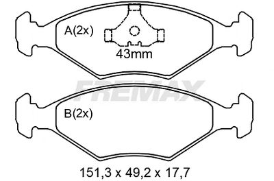 Комплект тормозных колодок, дисковый тормоз FREMAX FBP-2066 для FIAT TIPO
