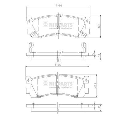 Комплект тормозных колодок, дисковый тормоз NIPPARTS J3613005 для MAZDA XEDOS