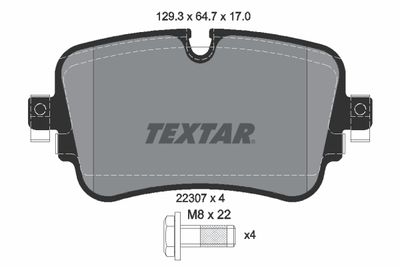 Комплект тормозных колодок, дисковый тормоз TEXTAR 2230701 для AUDI E-TRON