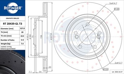 спирачен диск ROTINGER RT 20439-GL T3