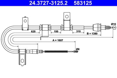 Vajer, parkeringsbroms ATE 24.3727-3125.2