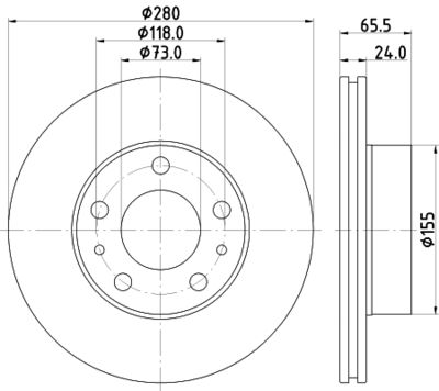 Тормозной диск HELLA 8DD 355 132-141 для FIAT DUCATO