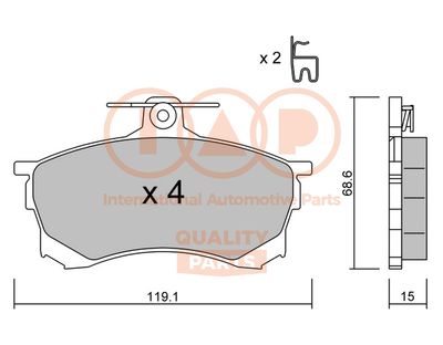 Комплект тормозных колодок, дисковый тормоз IAP QUALITY PARTS 704-12080P для MITSUBISHI CARISMA