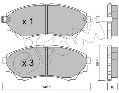 Brake Pad Set, disc brake 822-610-0