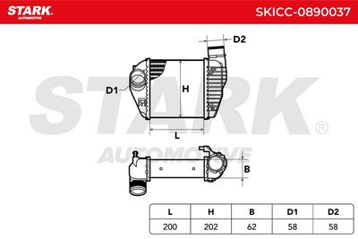 интеркулер (охладител за въздуха на турбината) STARK SKICC-0890037