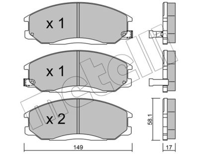 Комплект тормозных колодок, дисковый тормоз 22-0364-0