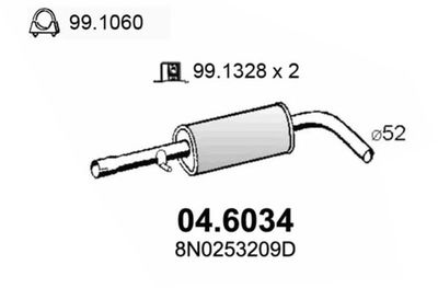 ASSO 04.6034 Глушитель выхлопных газов  для AUDI TT (Ауди Тт)