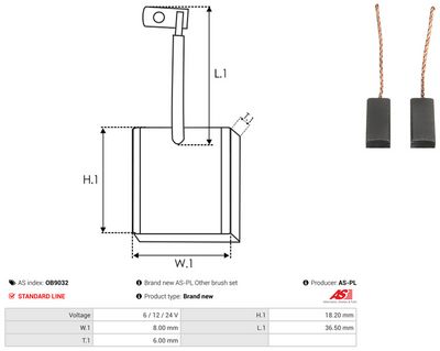 Vorschau Kohlebürste, Generator Ansicht 2