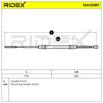 жило, ръчна спирачка RIDEX 124C0187