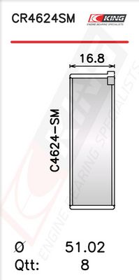 Черупка на биелен лагер KING CR4624SM0.75