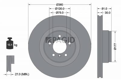 спирачен диск PAGID 54784NC