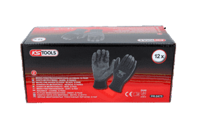 Ks Tools - Mikrojemné pletené rukavice XL (10) 12 párov
