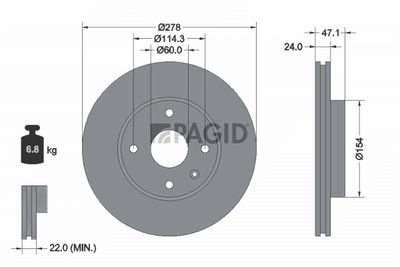 спирачен диск PAGID 55273NC