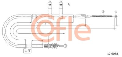 Тросик, cтояночный тормоз COFLE 17.6058 для KIA SEPHIA