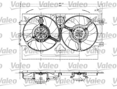 Вентилятор, охлаждение двигателя VALEO 698322 для SEAT INCA
